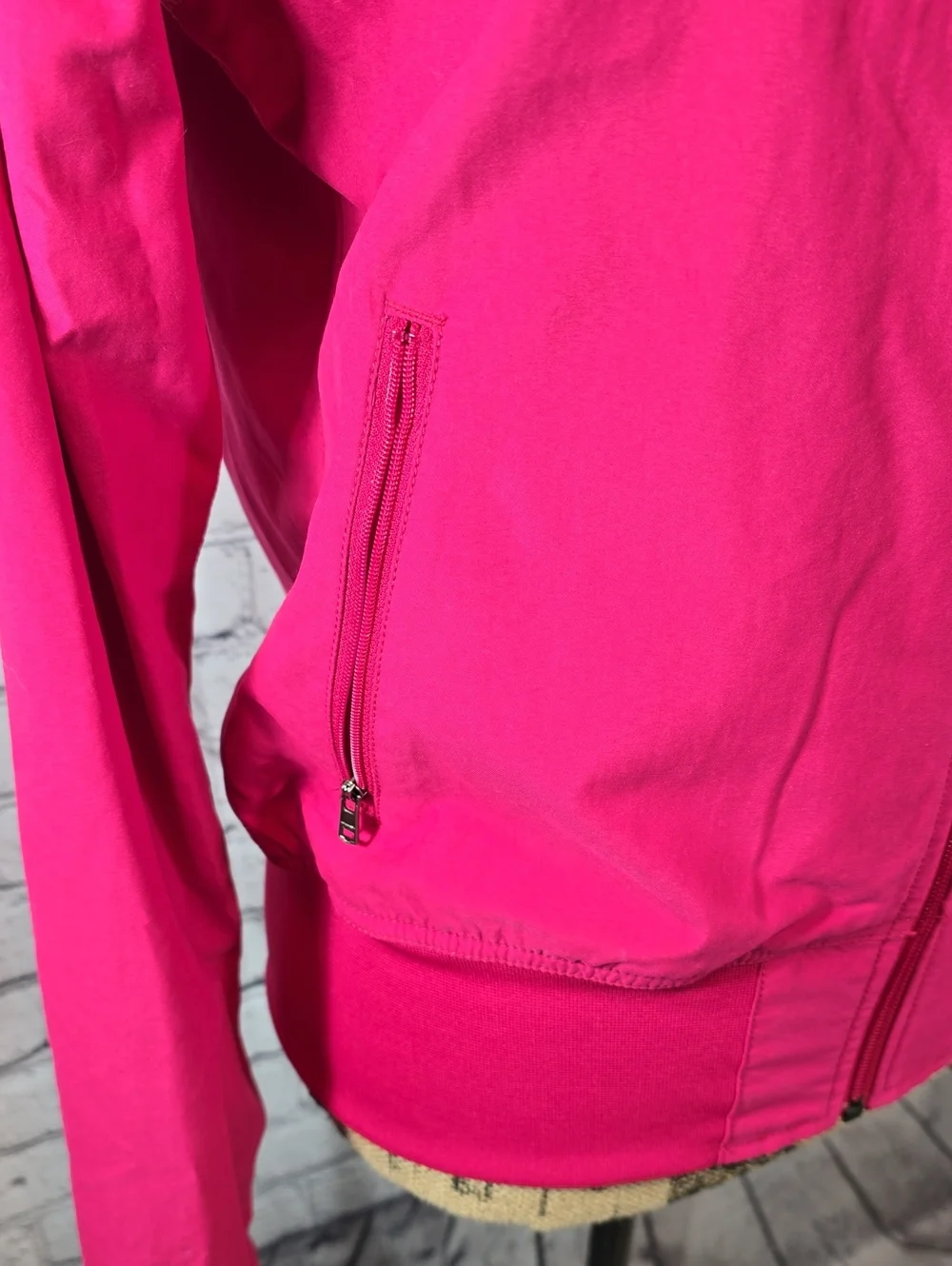 Nike Women's Hot Pink Track Jacket with White Panels Size M